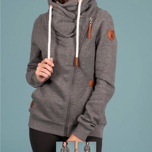 Wanakome Hestia Dark Heather Grey Full-Zip Sweatshirt
